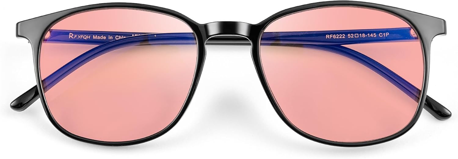 Blue Light Blocking Glasses for Women Men, TR90 Square Frame Anti Eyestrain & UV Glare JF6222