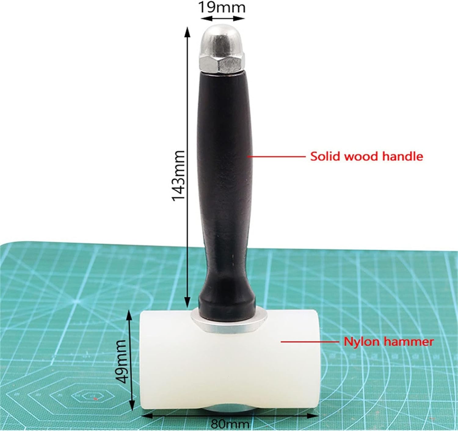 INLIMA Hammer Leather Carving Hammer Head Leathercraft Hammer Nylon Mallet With Wood Handle Leathercraft Accessories For Leather Work Home