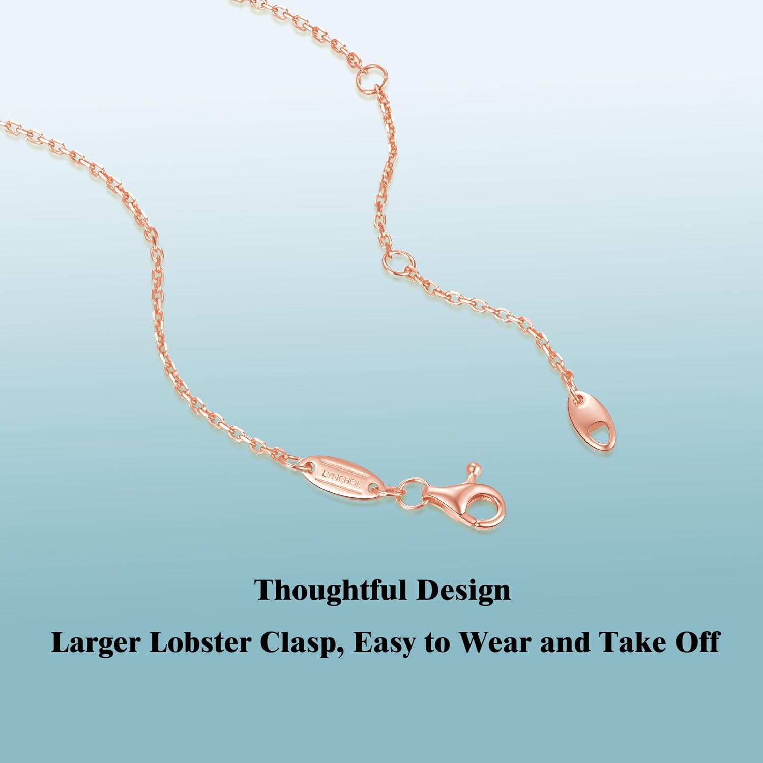0.3 Carat LAB Grown Diamond Pink Crystal Pendent Necklace in Rose Gold Plated 925 Sterling Silver, Dainty Trendy Necklace Jewelry Gifts for Women