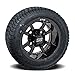 GTW 10 Inch Golf Cart Wheels and Tires Combo | Gloss Black Storm Trooper Wheels on 205/50-10 Low Profile Street Tires | Set of 4