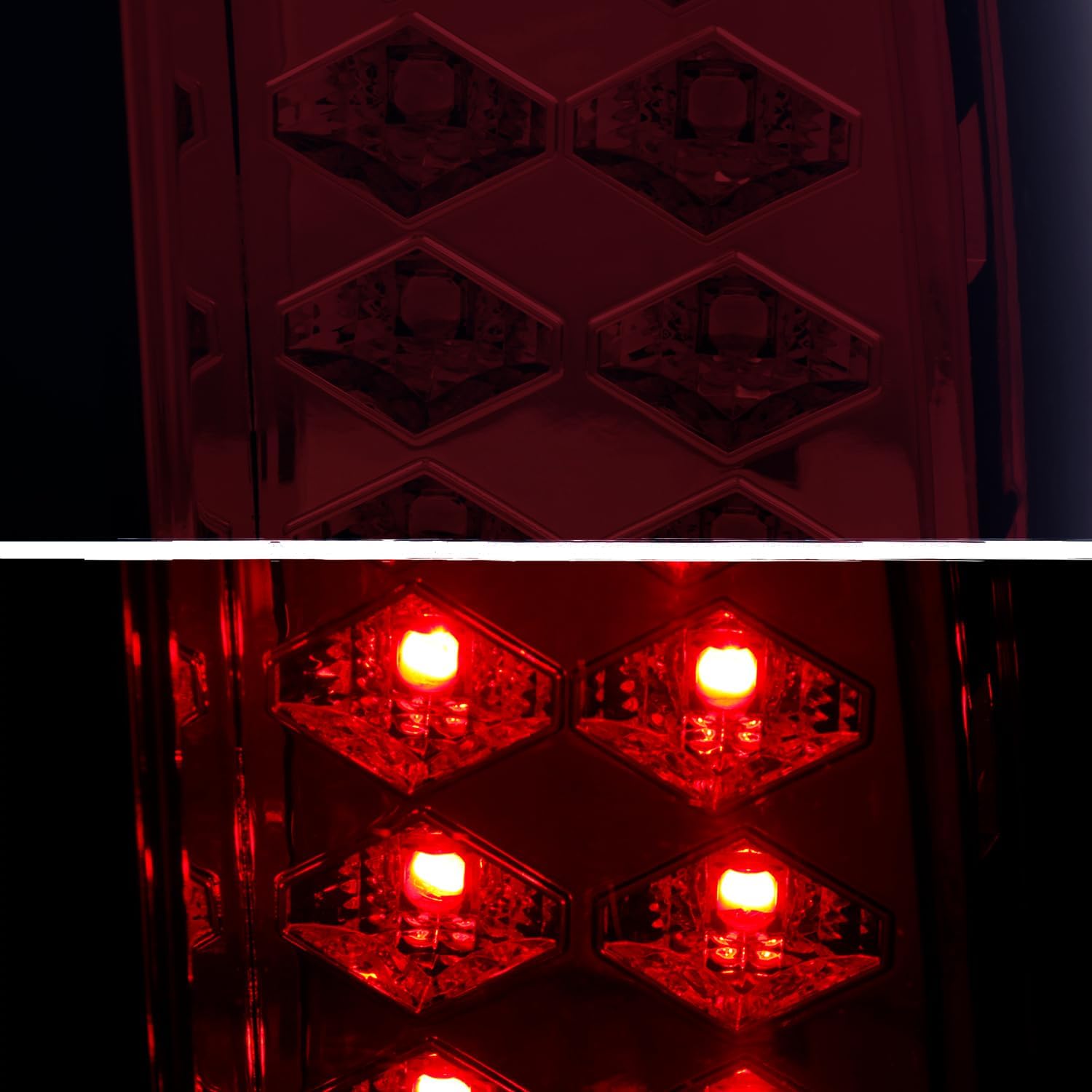 AKKON - For 88-98 Chevy C/K Series Pickup Truck GMC Sierra Rear Red Smoke LED Tail Lights Brake Lamps Pair