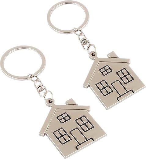 VIROM Metal Home Or House Keychain Frist Home Keyring House,Home Keys (Pack Of 2)