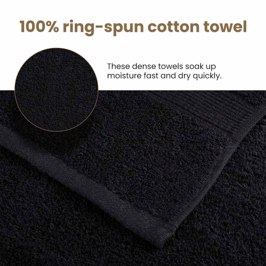 vidaXL Toalla de Invitado SOLUND 25 pcs Negro 70 x 140 cm 550 gsm, Juego de Toallas de Algodón Modernas, Toallas Rectangulares, Suaves, Resistentes, para Huéspedes, Decorativas