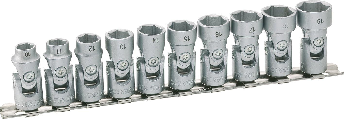Hazet 880G/10H Hexagon 3/8" Square 10Piece Joint Socket Set