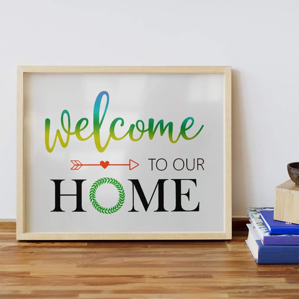 She Love Silk Screen Stencils, Self-Adhesive Mesh Transfers, DIY Reusable Adhesive Stencils for Painting on Wood,Chalkboard, Fabric (Welcome Home)