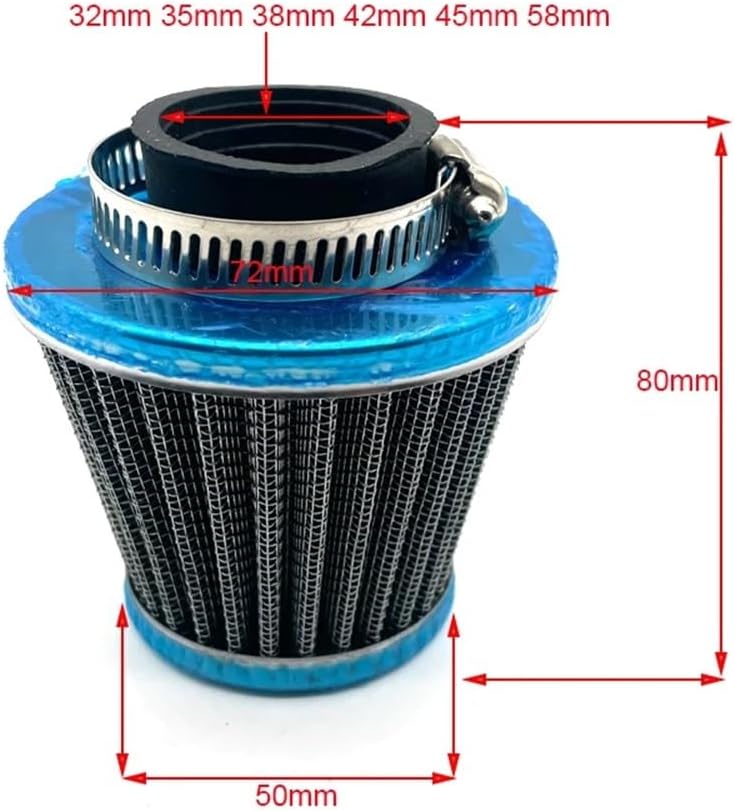 1pcs Universal 32mm 35mm 38mm 42mm 45mm 58mm Mushroom Head Carburetor F Cleaner Fit For ATV UTV Q Dirt Pit Bike(38mm)