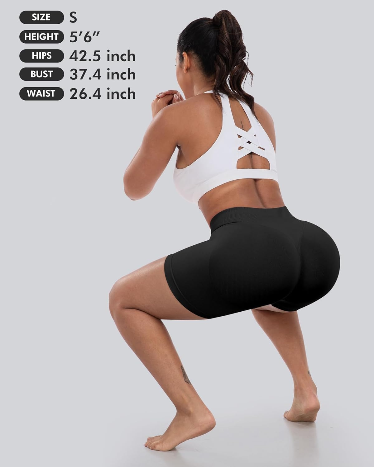 CHRLEISURE Workout Gym Biker Shorts, High Waisted Butt Lifting Scrunch Butt Sports Seamless Shorts Sets 4 Piece - Image 6