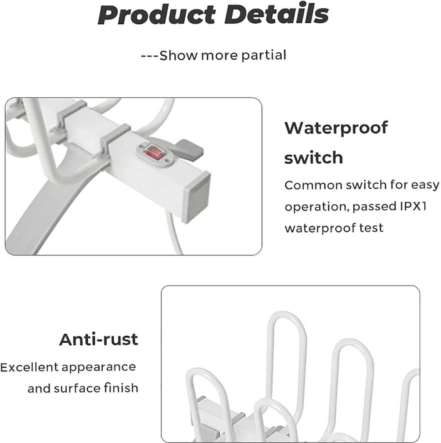 Aluminum Electric Shoe Dryer Rack, Fast Drying Boot Dryer 45-55°C, Energy Efficient, Quiet Moisture Removal for Shoes, Ideal for Sports & Outdoor Use