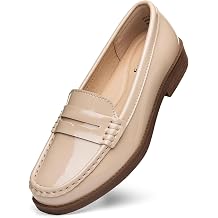 Womens Comfortable Leather Penny Loafers Slip On Business Casual Dress Shoes Lightweight Office Work Flats Everyday Walking Shoes for Women