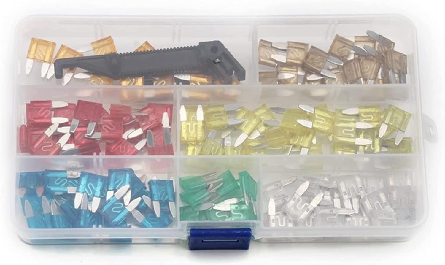 Fuse 121pcs 7 Sizes Auto Fuse Blade 5-30AMP Motorcycle Car Blade Fuse with Clip Auto Standard Mini Fuse SUV Fuse Box Kit Assortment
