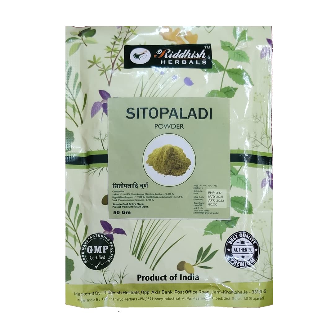 Riddhish Herbals Sitopaladi Churna | Helpful for Healthy Respiratory System | pack of 2 | Each of 50gm