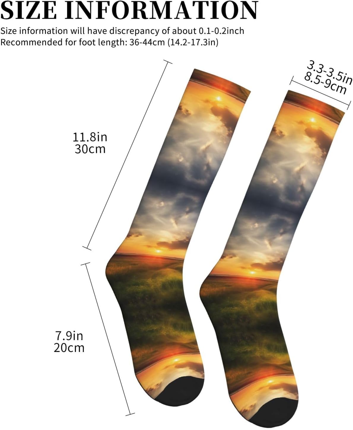 Beautful Summer Sunset Landscape Compression Socks For Women Men 15-20mmhg Graduated Support Circulation Knee High Socks For Nurses Athletic