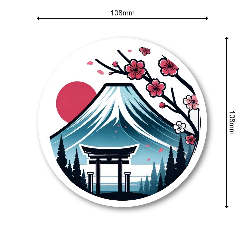 Amazon.co.jp: JAPANシンプルステッカー 日本 桜 富士山 桜風の