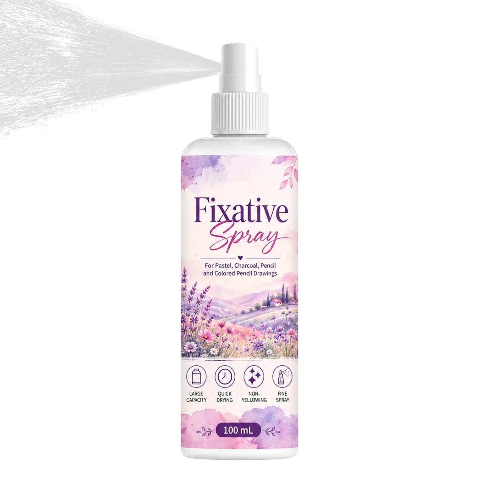 Spray fijador para dibujo al carboncillo y pastel con protección contra rayos UV de 100 ml