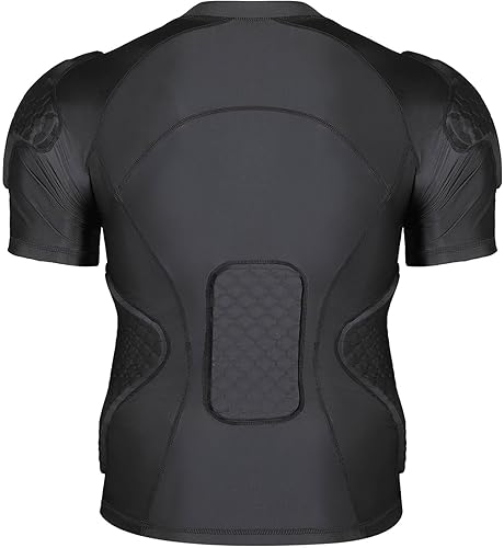 Miniatura 8 de TUOY - Camisa de compresión acolchada para hombre, protector de pecho para fútbol, paintball y béisbol