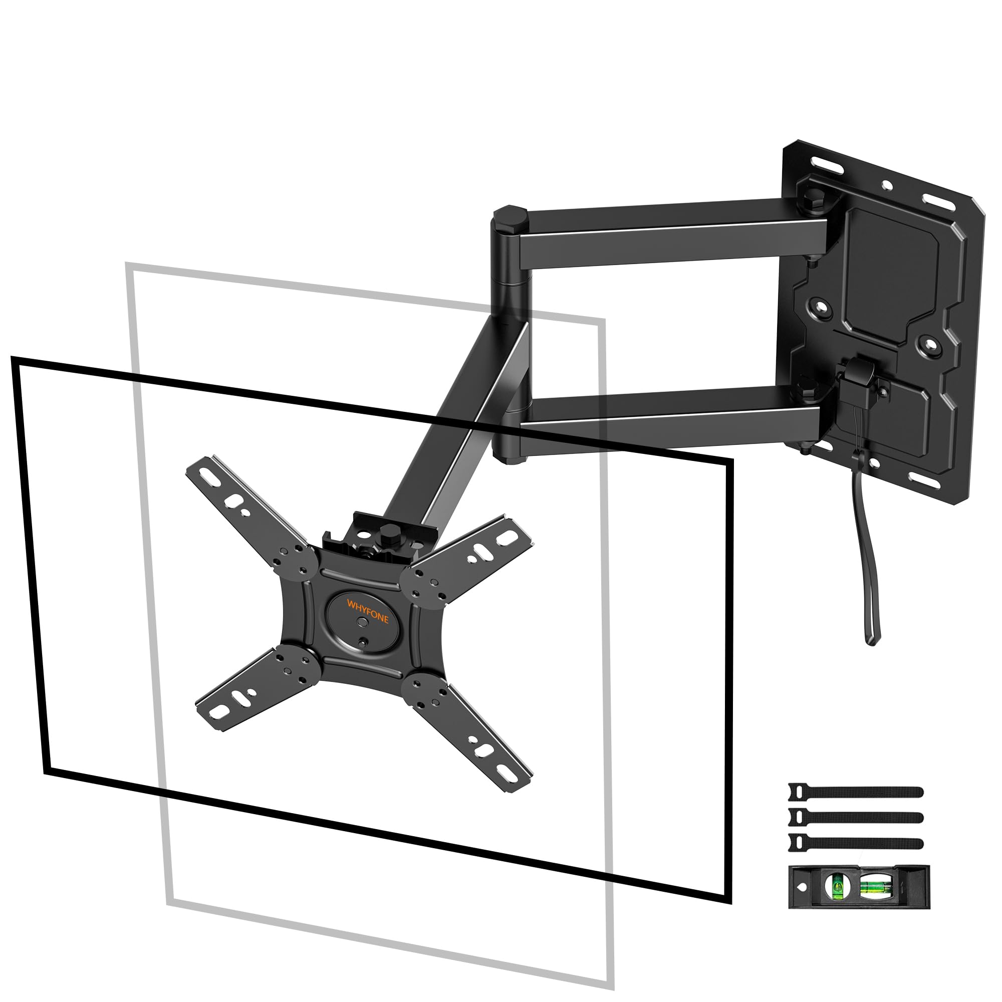 Staffa da parete per TV con serratura per campeggio, rotazione di 180°, girevole a 180°, supporto da parete per camper e monitor da 13-43 pollici e TV fino a 25 kg, staffa VESA 200 x 200 mm