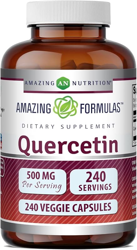 Amazing Nutrition Quercetina 500 mg em cápsulas vegetais, pacote com 240 unidades