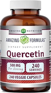 Amazing Formulas Quercetin 500mg Veggie Capsules Supplement | Gluten Free | Supports Overall Health & Well Being (240 Count)