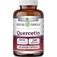 Amazing Formulas Quercetin 500mg Veggie Capsules Supplement | Non-GMO | Gluten Free | Supports Overall Health & Well Being 240 Count