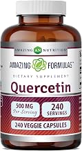 Amazing Formulas Quercetin 500mg Veggie Capsules Supplement | Non-GMO | Gluten Free | Supports Overall Health & Well Being (240 Count)