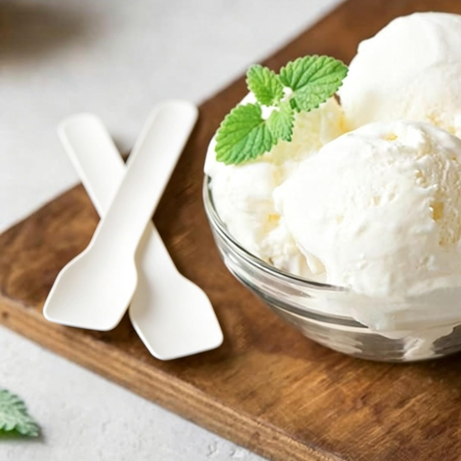 Cucchiai di carta monoporzione 100 pezzi per gelato torta dessert