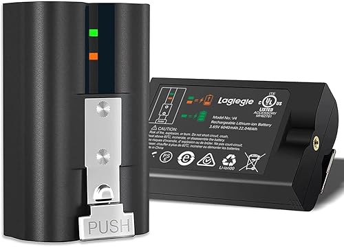 Miniatura 5 de Paquete de 4 baterías de repuesto para cámara V4 compatibles con anillo de iones de litio 3.65 V 6040 mAh 22.046 Wh, recargable, 4 paquetes