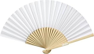 Heyda Abanico de papel, ancho x alto: 460 mm x 230 mm, color blanco