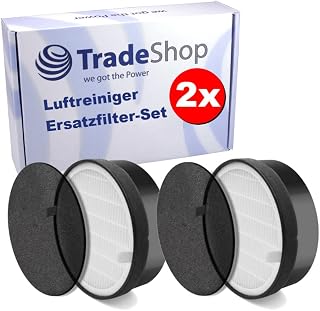 Trade-Shop - Juego de 2 filtros de repuesto (prefiltro, filtro HEPA, filtro de carbón activo) para purificador de aire Levoit LV-H132 LV-H132-RF