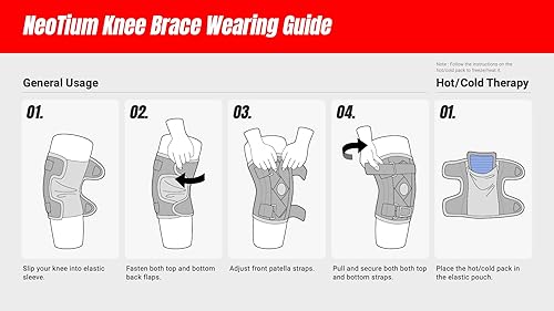 Miniatura 6 de NeoTium Rodillera con bolsa de hielo para alivio del dolor de rodilla y apoyo, desgarro de menisco, artritis, cirugía de rodilla, ACL, LCL, MCL -