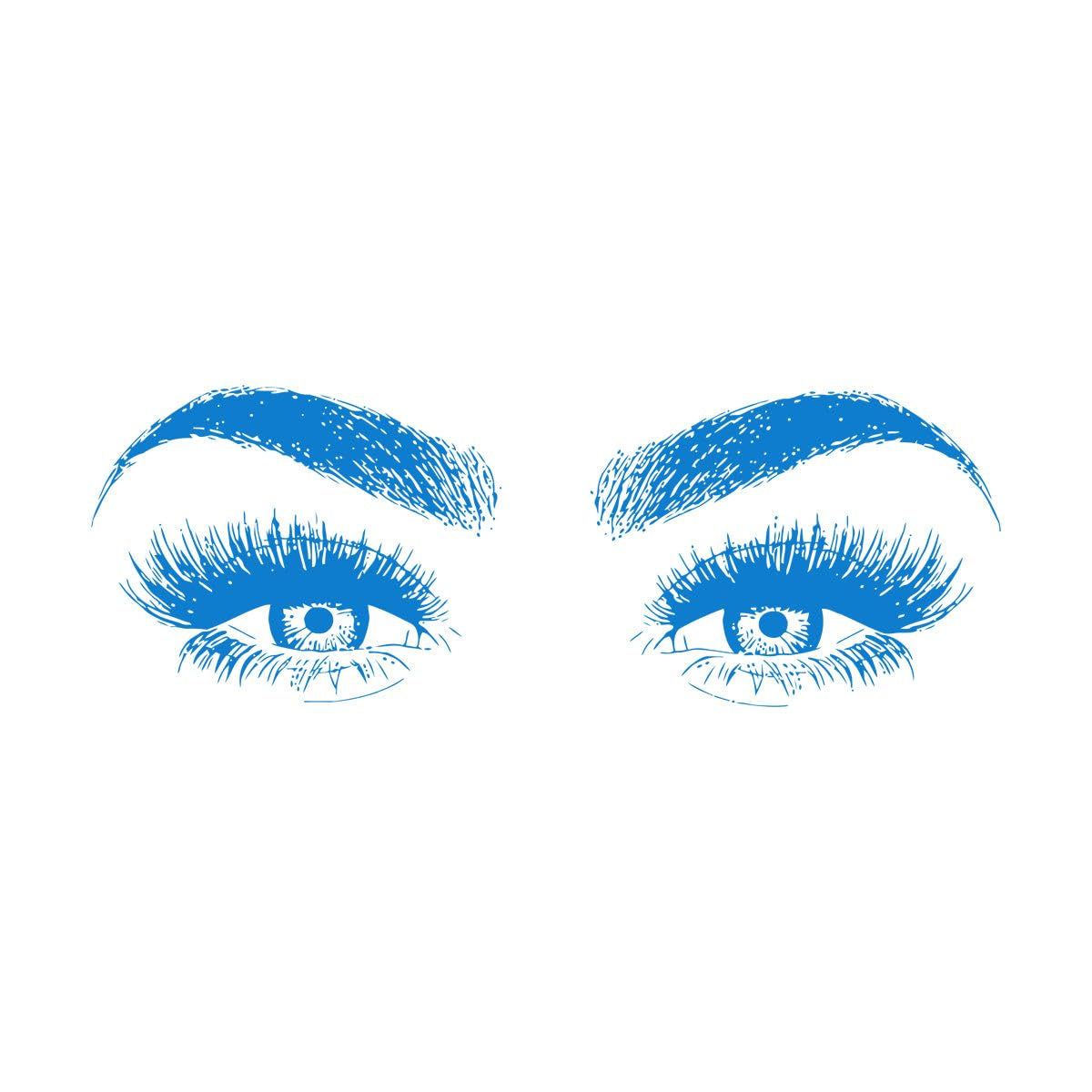 Fashion Vinyl Eyelashes Beauty Salon Wall Sticker Removeable Grooming Salon Decoration Mural Lash & Brows Eyes Decal Large - 42x116cm — image 1