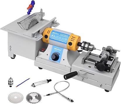 Jewelry Lapidary Saw for Cutting Rocks, Mini Table Saw Grinder Polisher 800-10000 RPM with Flexible Shaft for Grinding, Polishing, Drilling,Machine