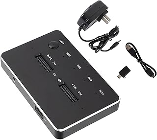Estación de acoplamiento de clonador M.2 SATA+SATA de doble bahía sin herramientas, carcasa USB C, compatible con función de duplicador de clones sin conexión