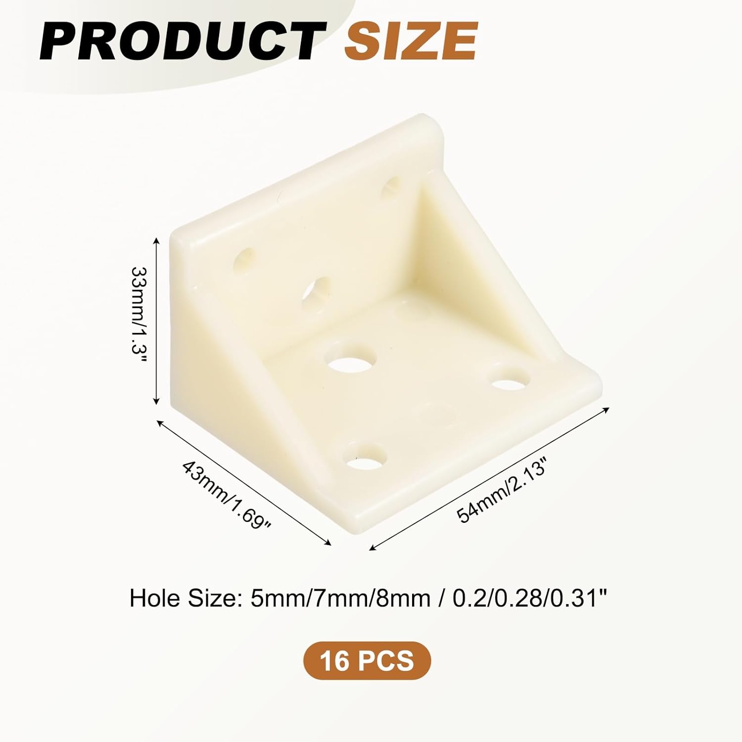 uxcell 16 Pcs Plastic Shelf Support Peg, Right Angle Bracket, 2.13"x 1.69"x 1.3" L Shape Shelf Bracket for Wooden Frame Shelves Furniture