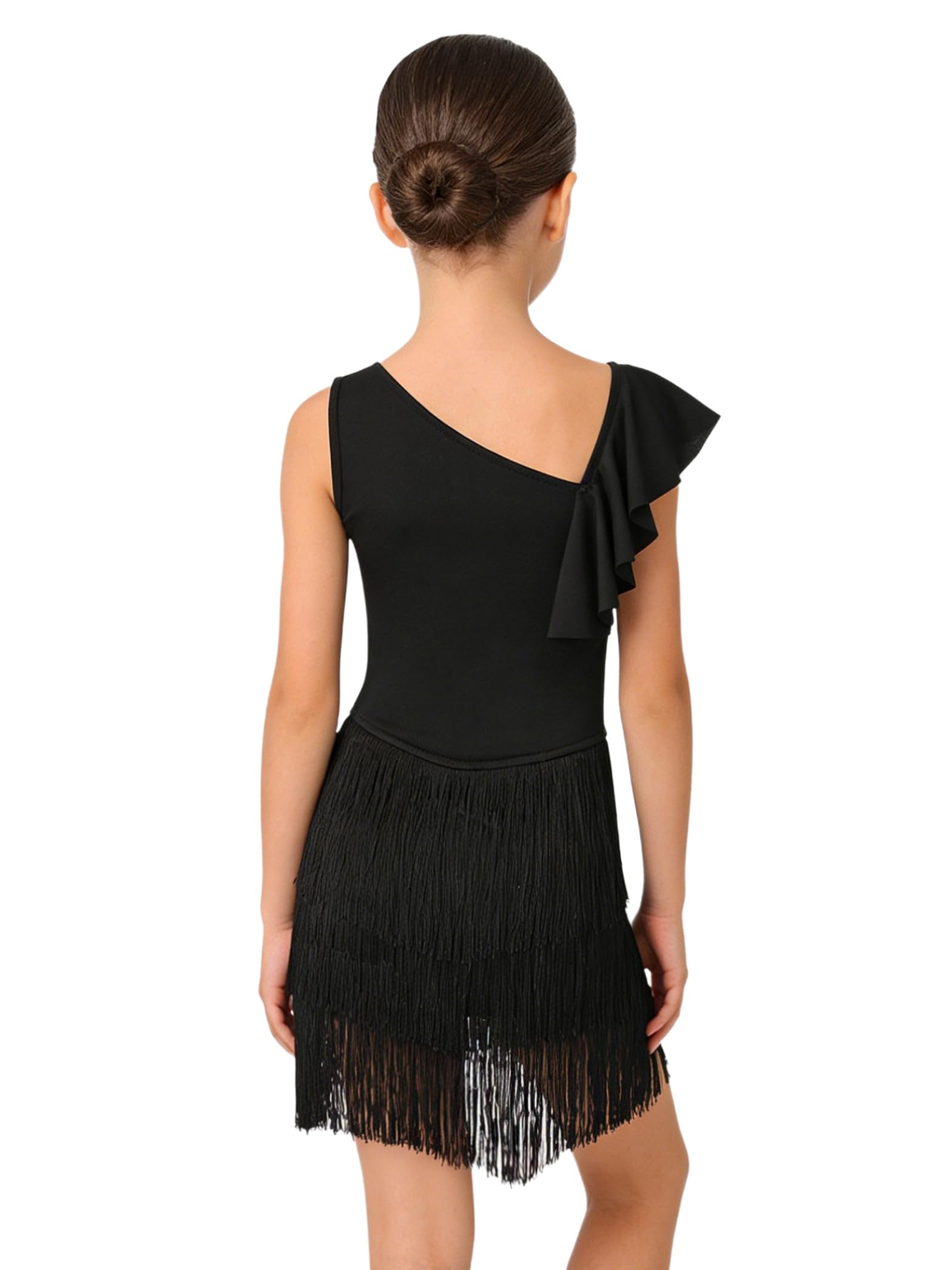 Costume Charleston pour Enfants Robe Danse pour Filles avec Franges Et Tresses Robe Danse Latino Américaine Combinaison Sport Moderne Et Jazz