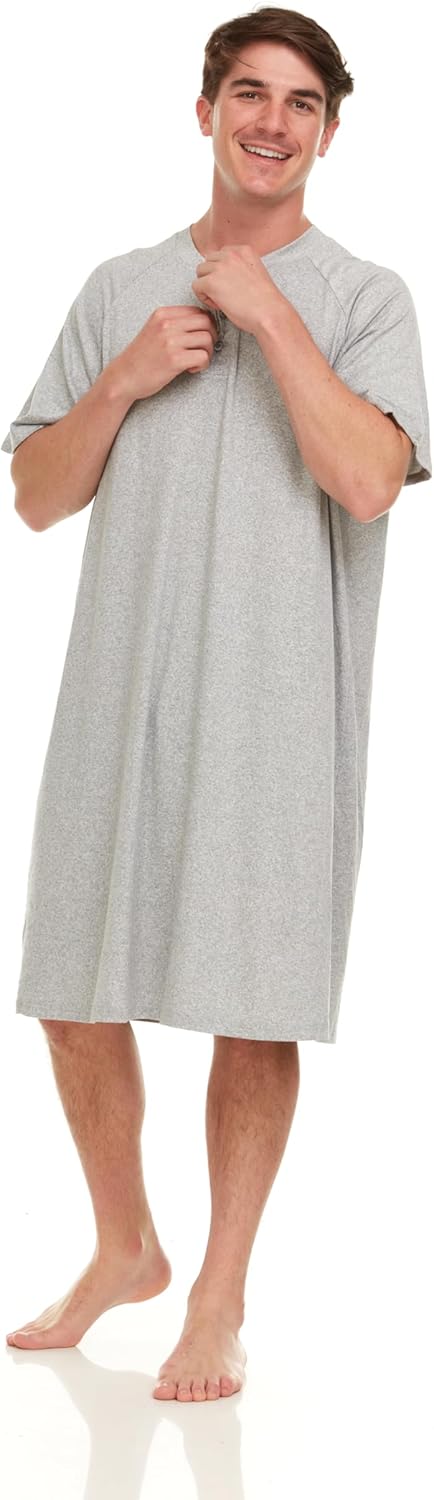 Mens Nightshirt Short Sleeve Lounge, Sleep Shirt, Mens Sleeping Top - Image 3