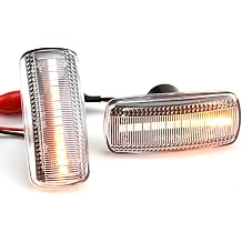 1 pair Front Fender Marker Lights Dynamic Side Marker Light Compatible with Je-ep Patriot, Compass typ MK49, Commander typ XK, Liberty typ KK, Grand Cherokee-Crystal White