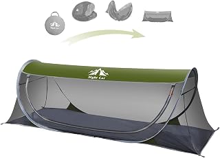 Night Cat Pop-up Mosquito Tent: 1 Person Camping Tent with Bug Screen Net Easy Set-up Tent