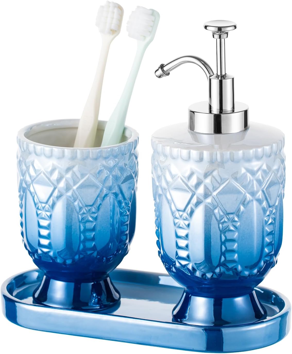 Amazon.com: Bathroom Accessories Set - 3-Piece Ceramic Soap Dispenser ...