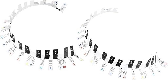 Colorful Removable Piano Keyboard Music Labels with 88 Keys Stickers for Kids Beginners PVC Material for Teaching and Sound Adjustment