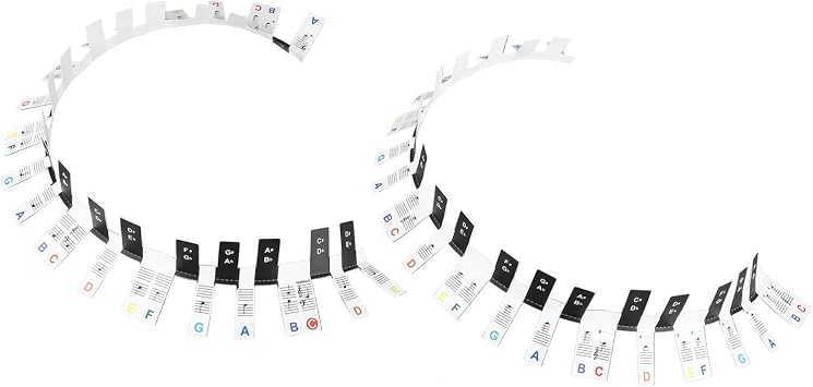 Colorful Removable Piano Keyboard Music Labels with 88 Keys Stickers for Kids Beginners PVC Material for Teaching and Sound Adjustment