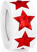 Vista 14 de 500 calcomanías de estrellas multicolor para recompensas infantiles, calcomanías holográficas de estrellas de 1 pulgada para bricolaje
