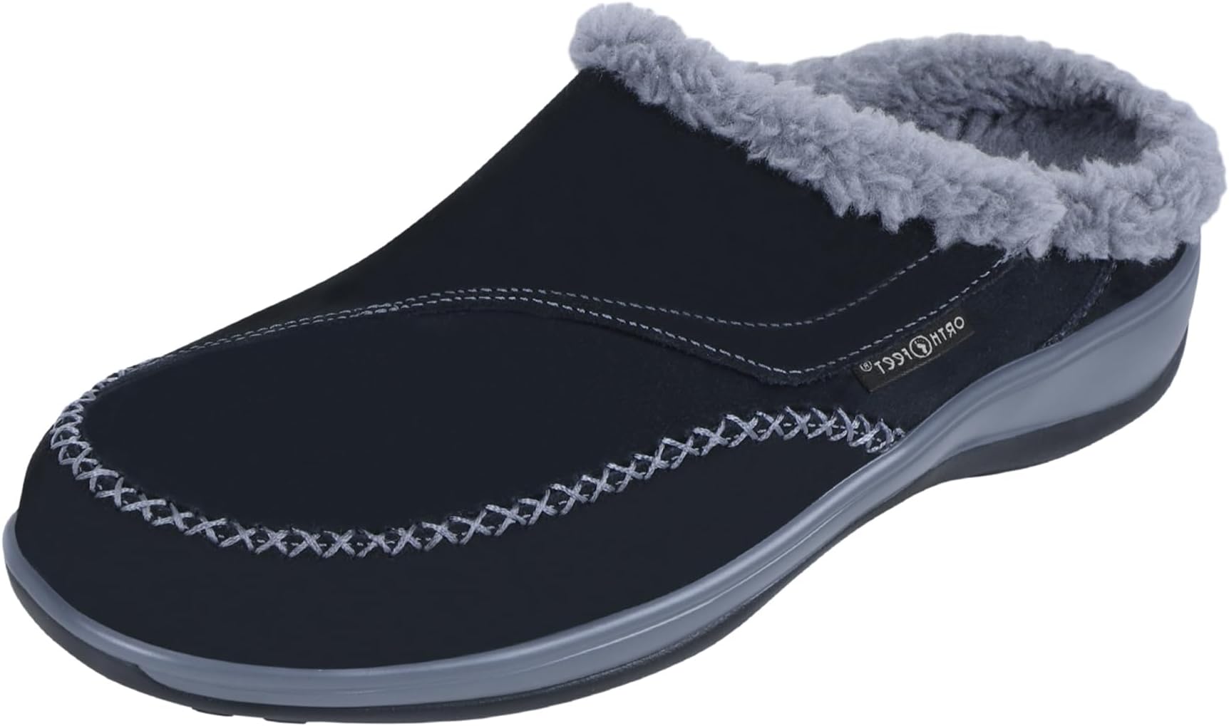 Orthofeet Women's Orthopedic Charlotte Adjustable Faux Fur Lined Slipper