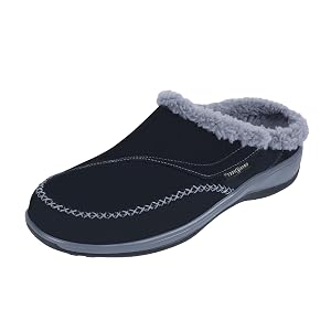 Orthofeet Womens Orthopedic Charlotte Adjustable Faux Fur Lined Slipper