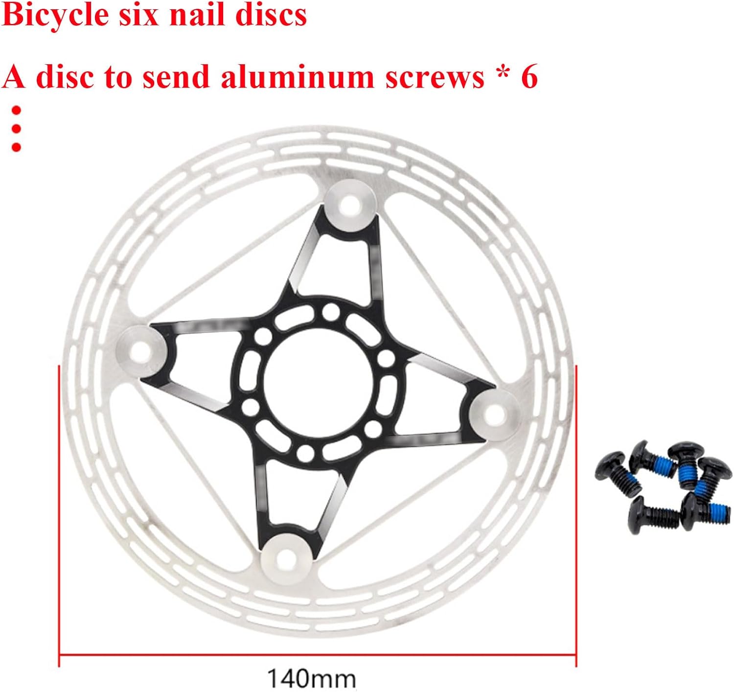 2 Packs 140mm Stainless Steel Floating Disc Brake Rotors with 12 Bolts for Mountain and Road Bikes - Brake System Upgrade(Black)