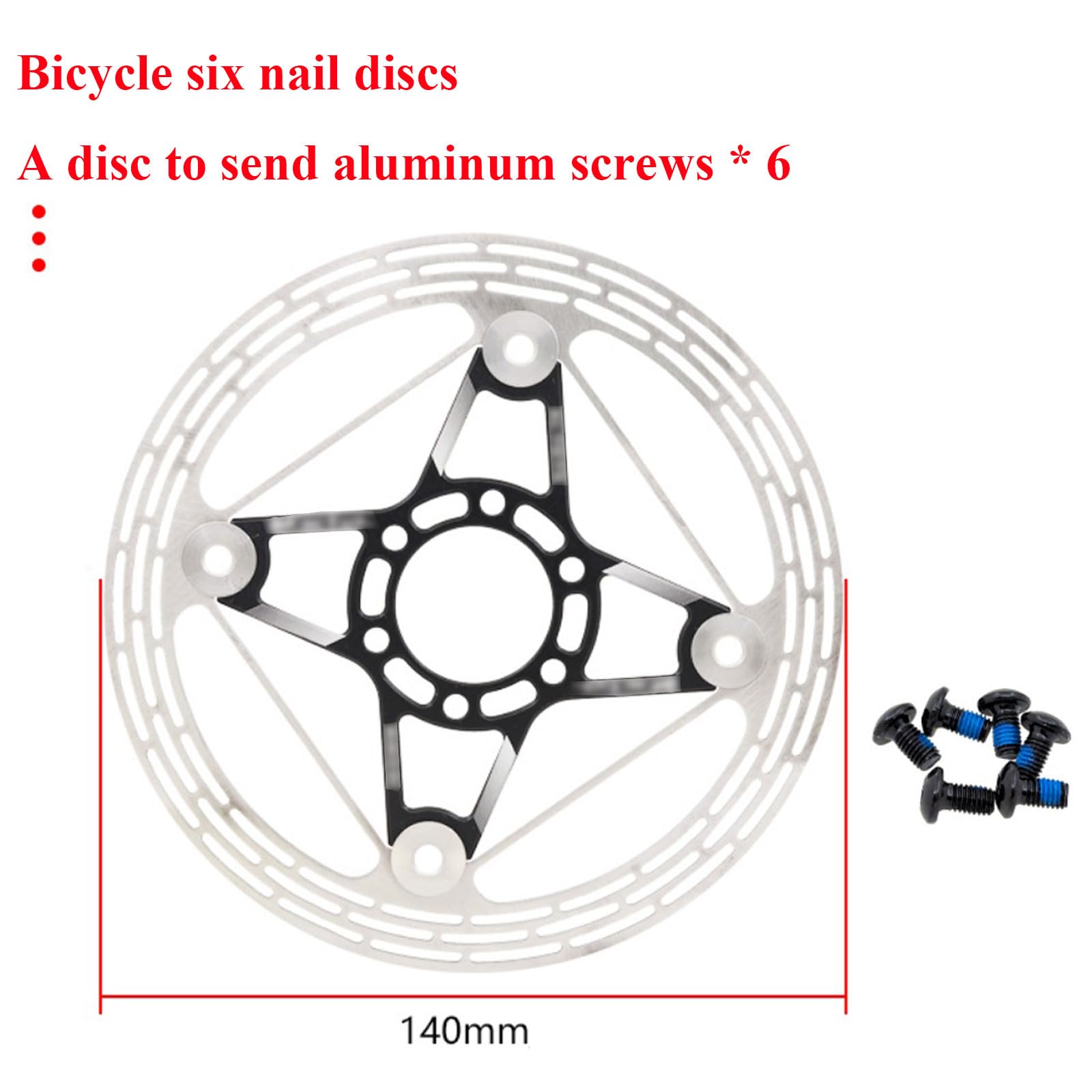 Disco freno for bicicletta in acciaio inossidabile da 140 mm, 1 pz | Black