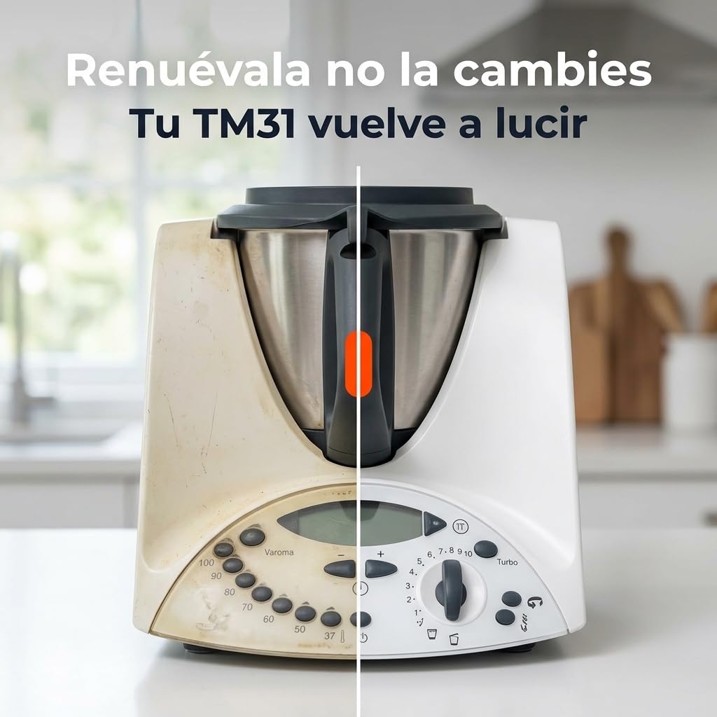 Recamania Panel przedni kompatybilny z Thermomix TM31 z przyciskami | Wytrzymała i łatwa do zamontowania fasada zastępcza