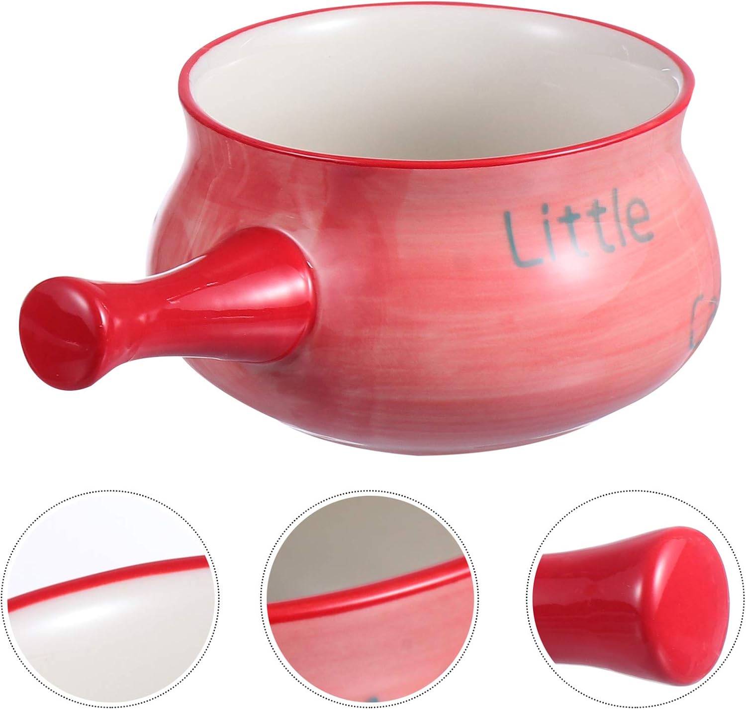 Ceramics Butter Warmer Enamel Milk Pot with Handle Kitchen Saucepan Pan Bowl Serving Bowl Noodle Sauce Pan for Home Kitchen(Assorted Color)