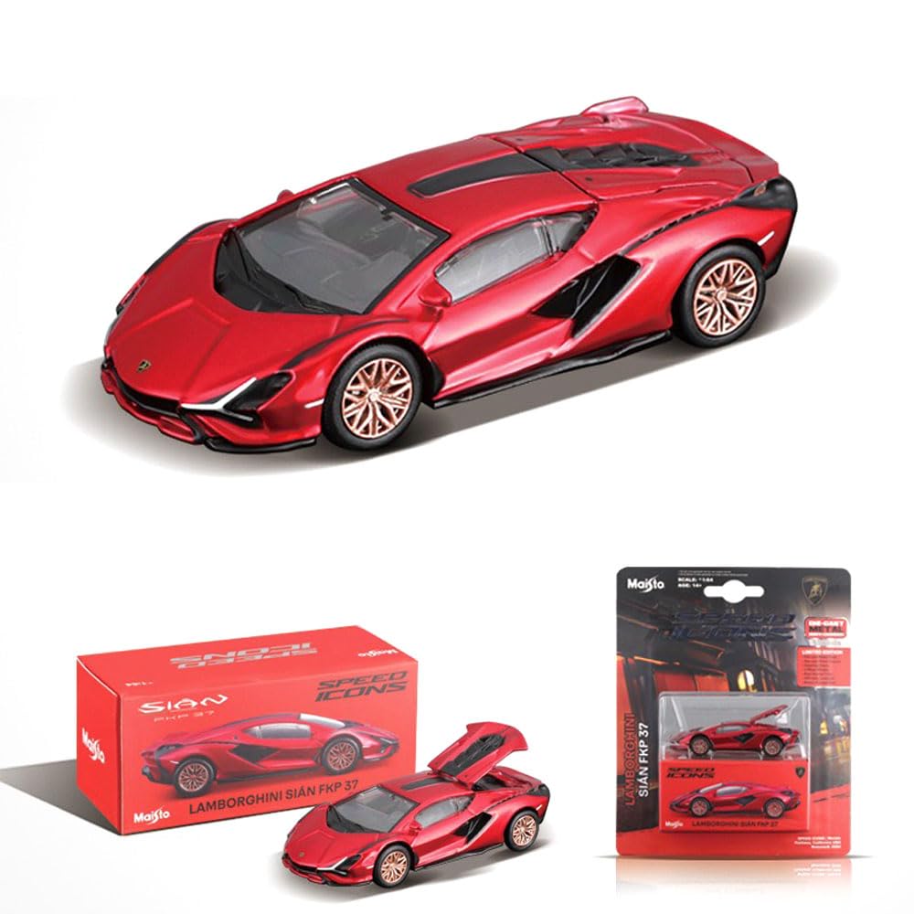 1:64 Scale for Maisto Ferrari Lamborghini Porsche Series Model Collection Race Diecast Metal Model Car (Lamborghini SIN FKP 37 Red)