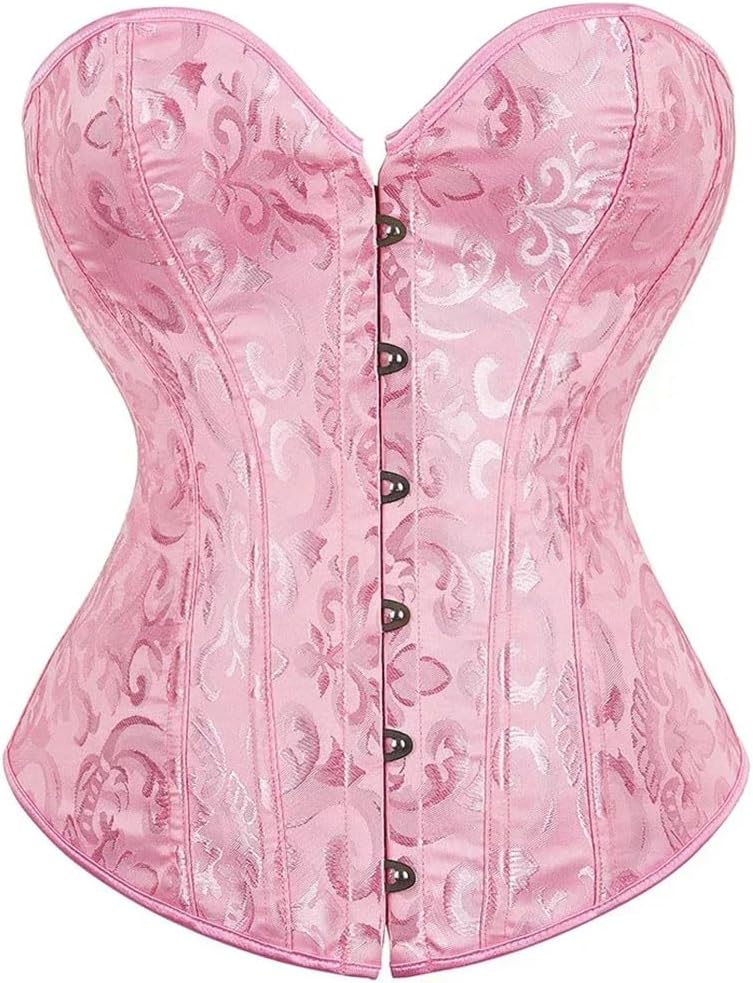 Women Sexy Bustier Top Lace Up Corset Waist Trainer Overbust Corsets Vintage Gothic Brocade Body Shaper