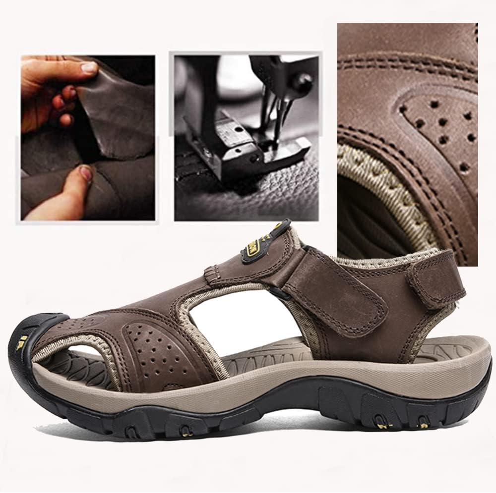 VISIONREAST Mens Leather Sandals - Outdoor Hiking & Waterproof Athletic Sports Sandals - Fisherman Beach Shoes with Closed Toe - Image 4